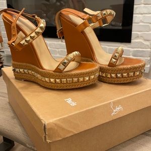 Christian Louboutin wedges good condition the bottoms can be re done